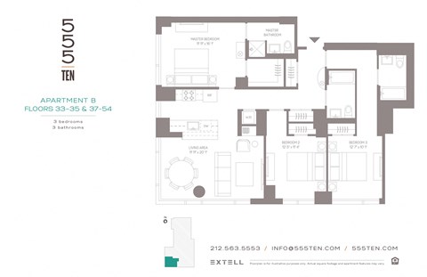 Floor plan for 1 bed, 1 bath, 1441 sqft